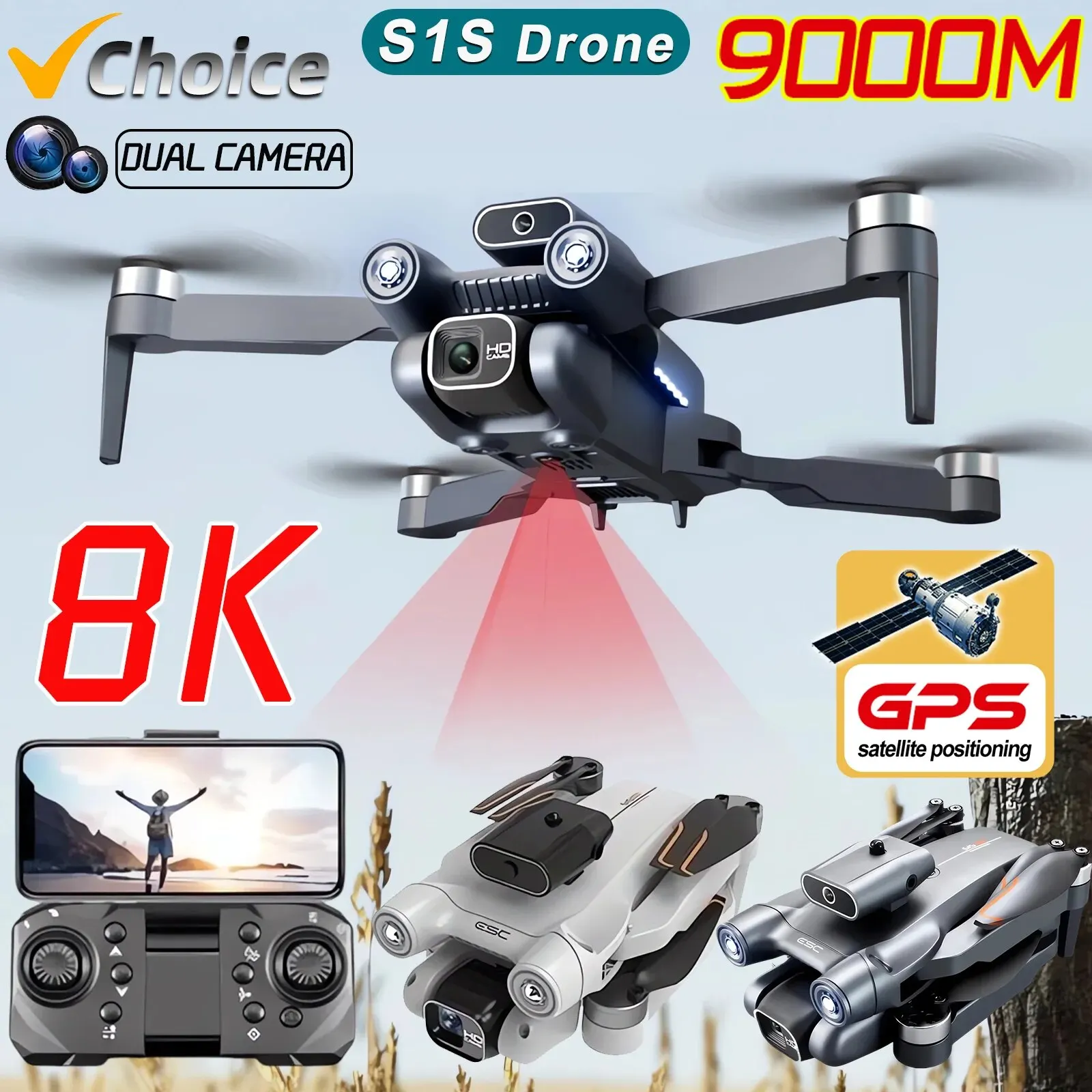 New S1S 5G GPS Drone Camera 8K - Drone Surveying recension och pris