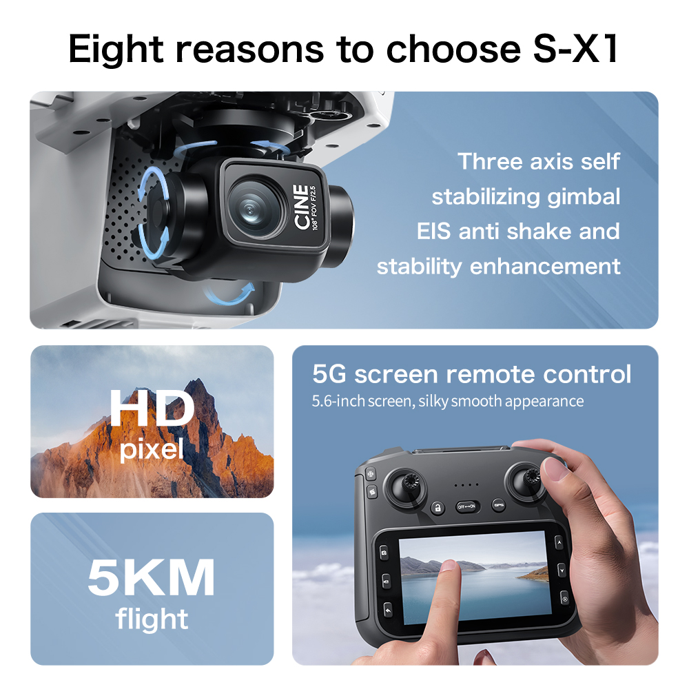 Original S-X1 Drone 8K HD Prof - Drone Surveying recension och pris